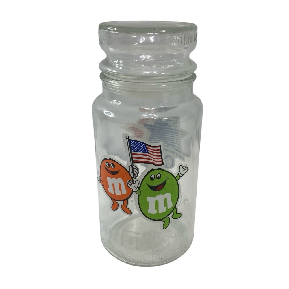Vintage M & M 1984 Los Angeles USA Olympic Games‎ Glass Jar Canister Container